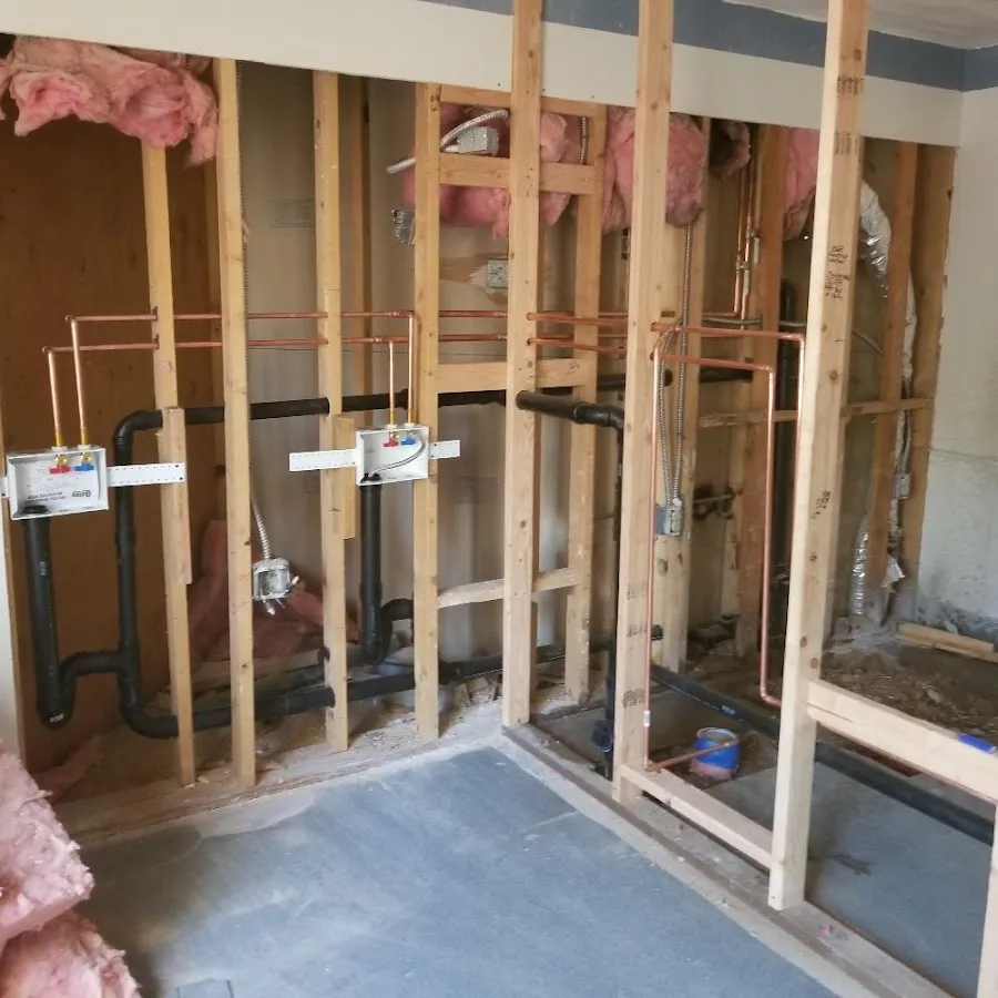 Copper pipe rough-in and plumbing installation in Newark